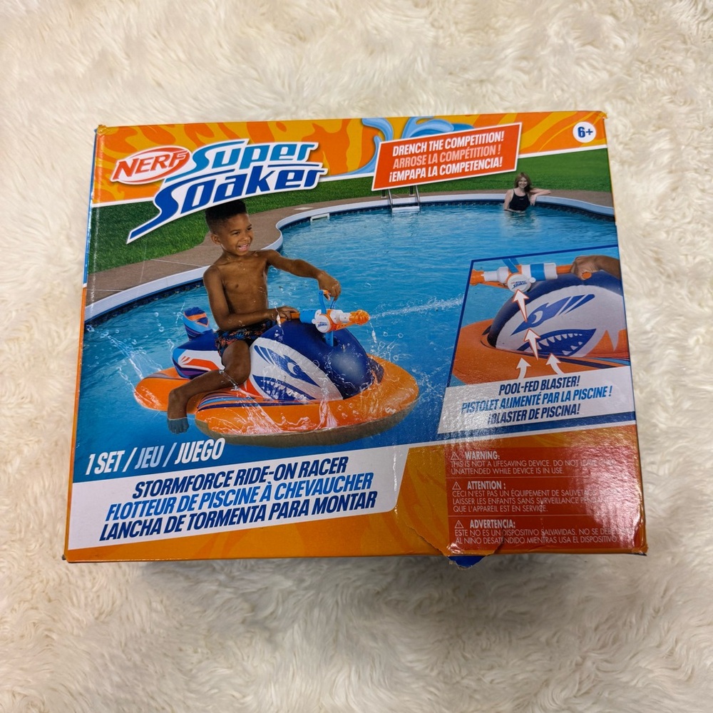 NEW Nerf Super Soaker Stormforce Ride-On Racer Inflatable Pool Float - Picture 2 of 4